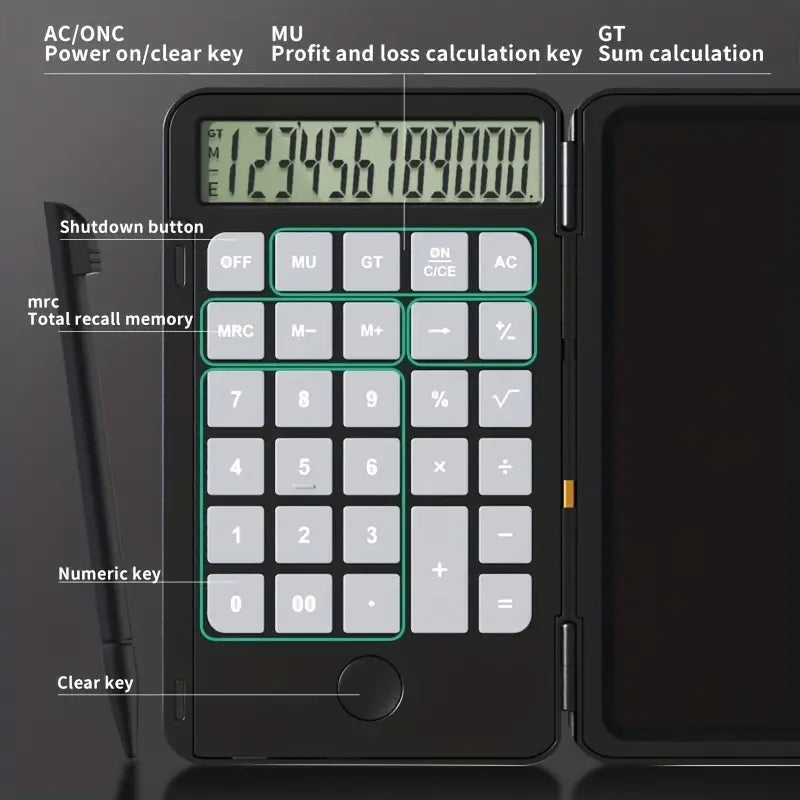 LCD Writing Tablet Calculator – Reusable Digital Note Pad