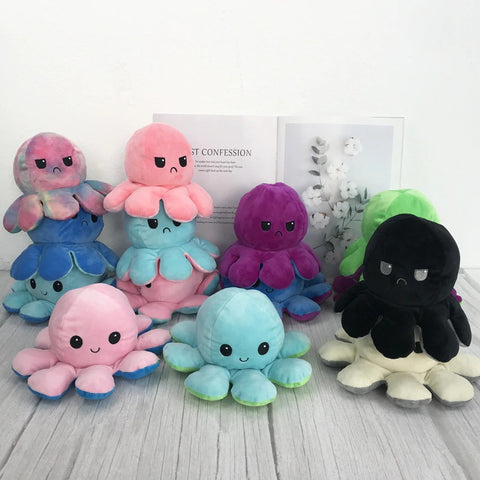 Reversible Octopus Plush – Flip-Expression Soft Toy