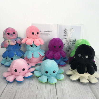 Reversible Octopus Plush – Flip-Expression Soft Toy