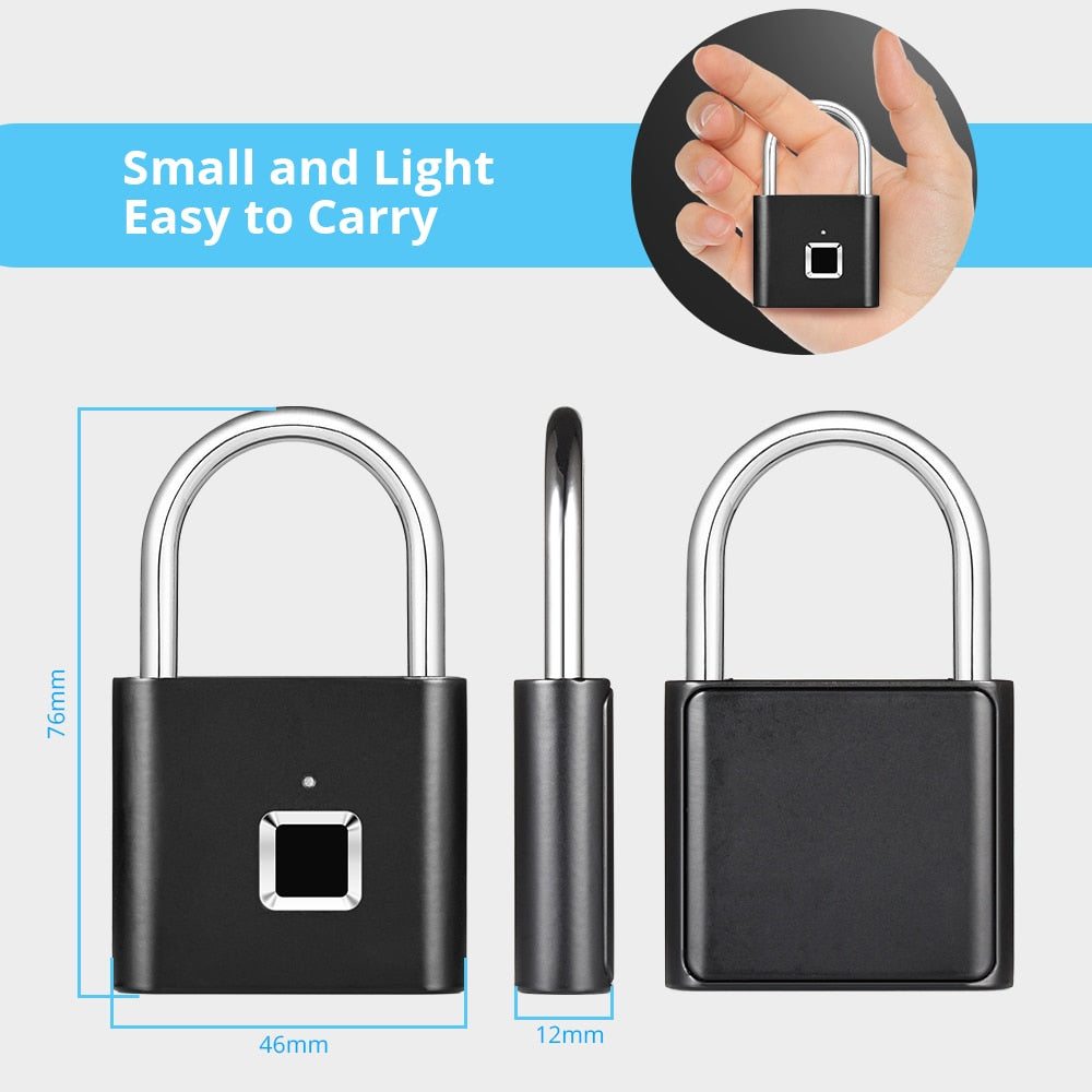 Fingerprint Padlock – USB Rechargeable Biometric Lock