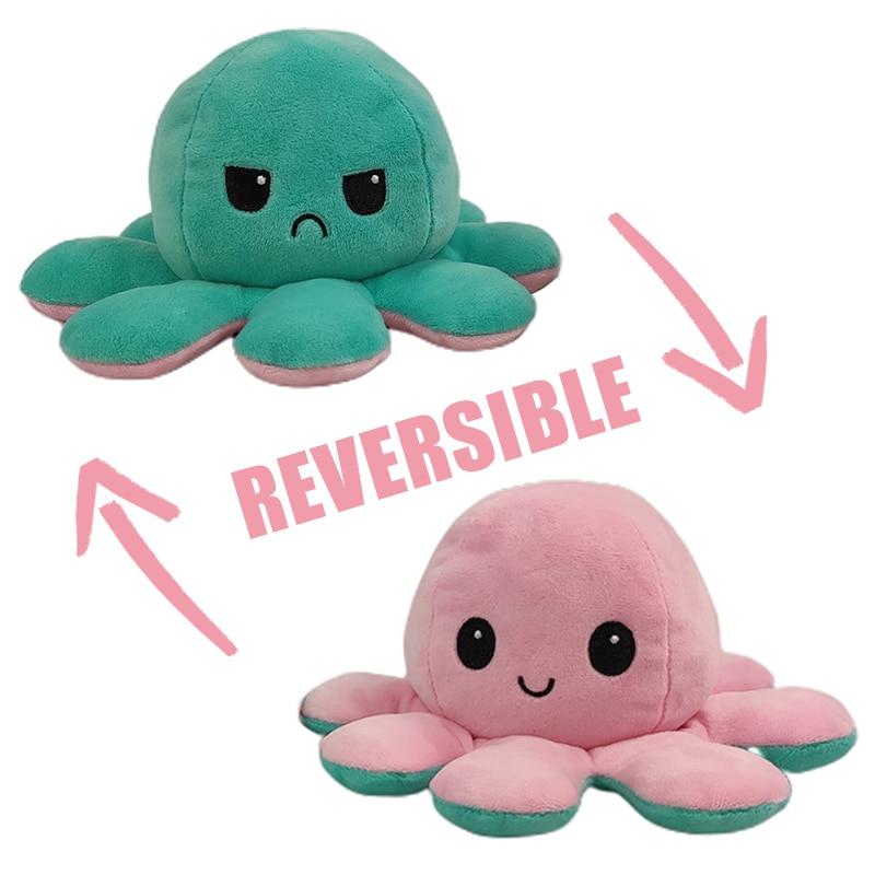 Reversible Octopus Plush – Flip-Expression Soft Toy